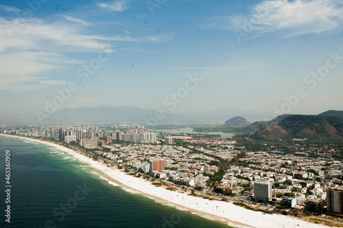 Aerial view of beaches in Rio de Janeiro, Southeast region of Brazil