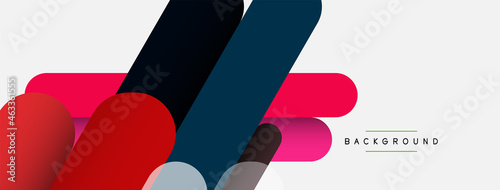 Overlapping round shapes and lines background. Vector illustration for wallpaper banner background or landing page