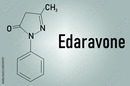 Edaravone drug molecule. Skeletal formula.