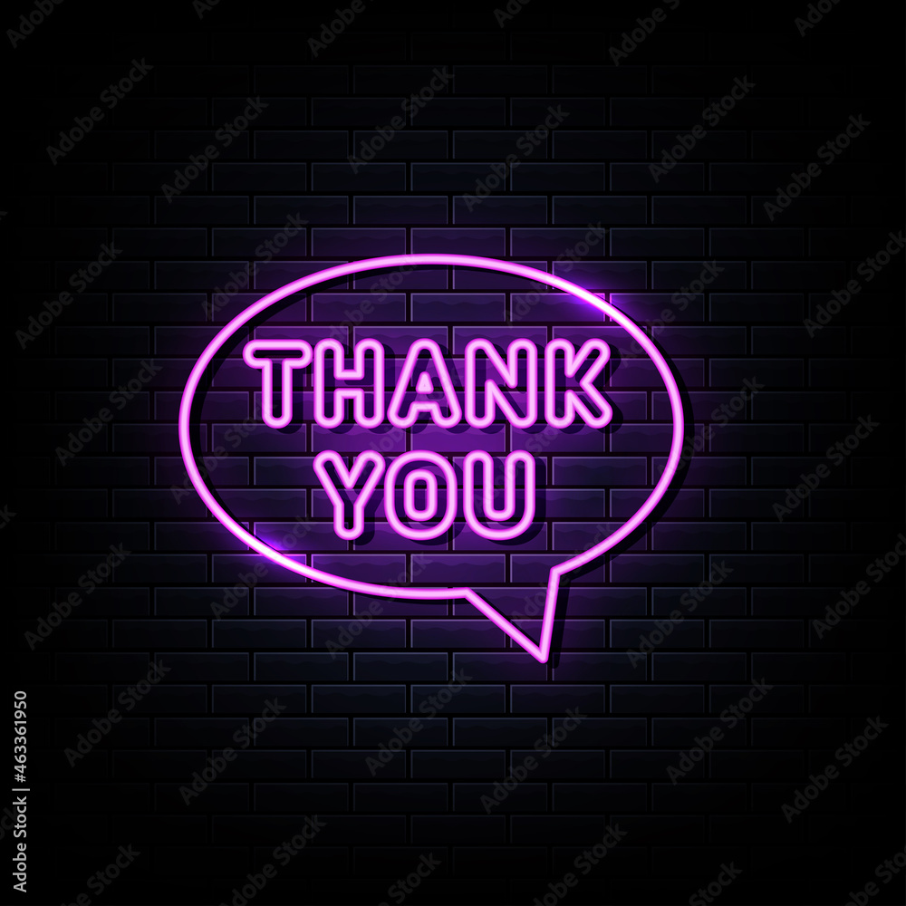 Thank you neon signs vector. Design template neon sign Thank you neon signs vector. Design template neon sign