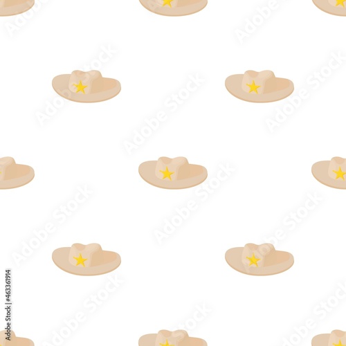 Cowboy hat with star pattern seamless background texture repeat wallpaper geometric vector