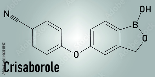 Crisaborole eczema drug molecule (Phosophodiesterase-4 inhibitor). Skeletal formula.