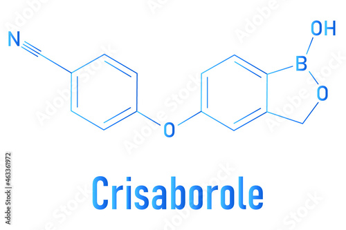 Crisaborole eczema drug molecule (Phosophodiesterase-4 inhibitor). Skeletal formula.