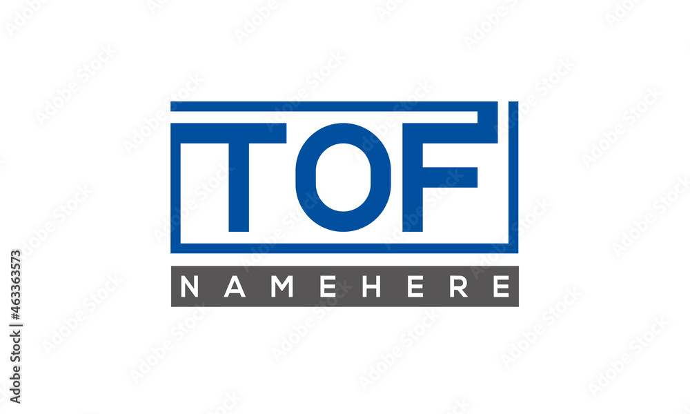 TOF creative three letters logo TOF creative three letters logo