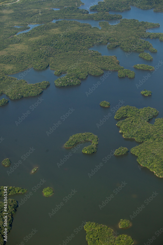 Aerial view of body of water - lake. High quality photo Aerial view of body of water - lake. High quality photo