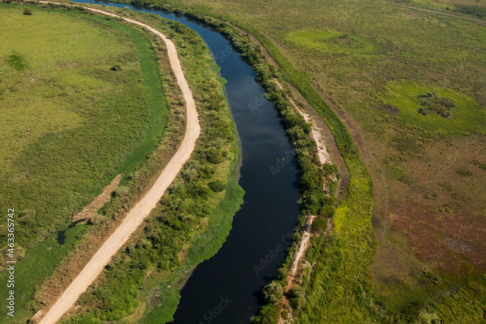 Aerial view of body of water - river - rivers. High quality photo Aerial view of body of water - river - rivers. High quality photo