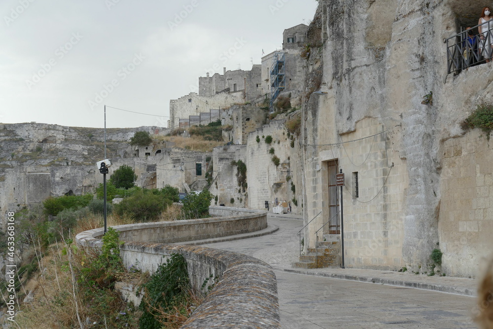 Madonna delle Virtù St. in Matera along the precipice of the canyon carved by the Gravina River and the Sasso Barisano