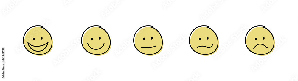 Funny emoticons. Appraisal concept. Vector Funny emoticons. Appraisal concept. Vector