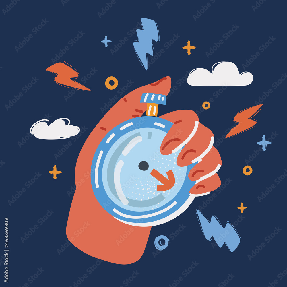 Vector illustration of Businessman hand holding stopwatch or clock. Deadline, punctuality and time management business. Timer, productivity and optimization over dark backround. Vector illustration of Businessman hand holding stopwatch or clock. Deadline, punctuality and time management business. Timer, productivity and optimization over dark backround.