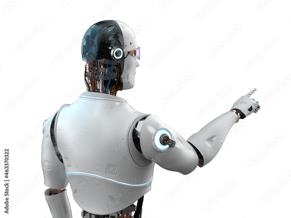 artificial intelligence robot finger point isolated artificial intelligence robot finger point isolated