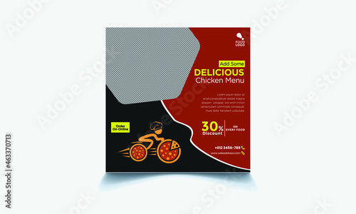 Banner, Food, Menu, Restaurant, Social media, Pizza, Promotion, Discount, Square, Social, Burger, Sales, Sale banner, Restaurant menu,
Media Post, Banner template, Fried chicken, Delicious, Social med