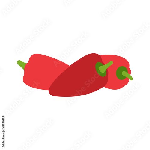 Hot chilli peppers isolated on white background. Vector illustration.