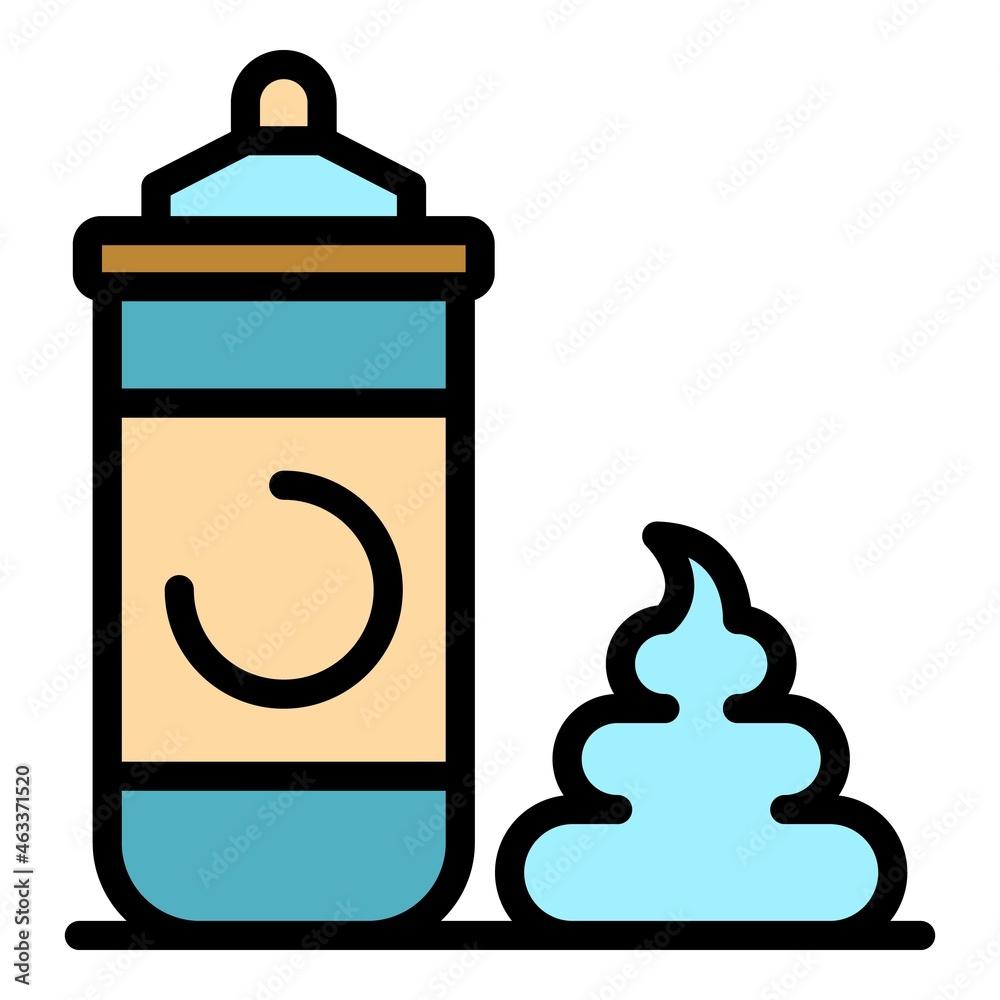 Razor shaving foam icon. Outline razor shaving foam vector icon color flat isolated Razor shaving foam icon. Outline razor shaving foam vector icon color flat isolated