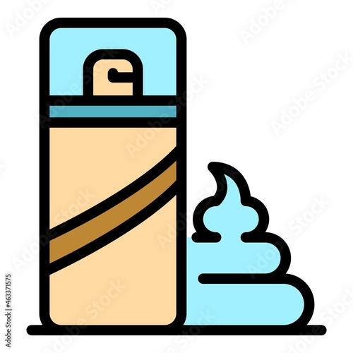 Cosmetic shaving foam icon. Outline cosmetic shaving foam vector icon color flat isolated