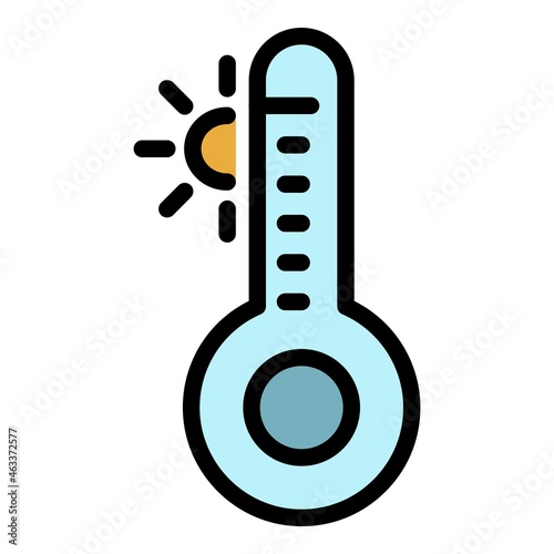 Outdoor thermometer icon. Outline outdoor thermometer vector icon color flat isolated