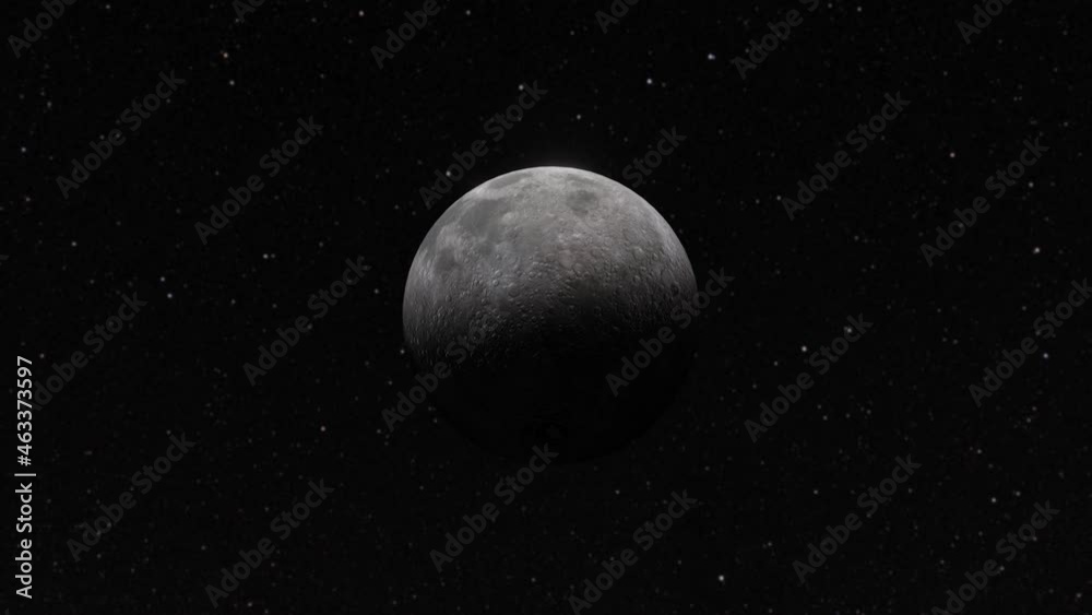 Moon Flyby Camera Pan With Stars In Back 4K Moon Flyby Camera Pan With Stars In Back 4K