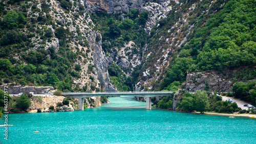 The Pont du Galetas over the Lac de Sainte Croix photo