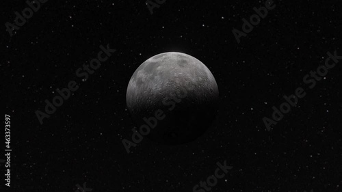 Moon Flyby Camera Pan With Stars In Back 4K