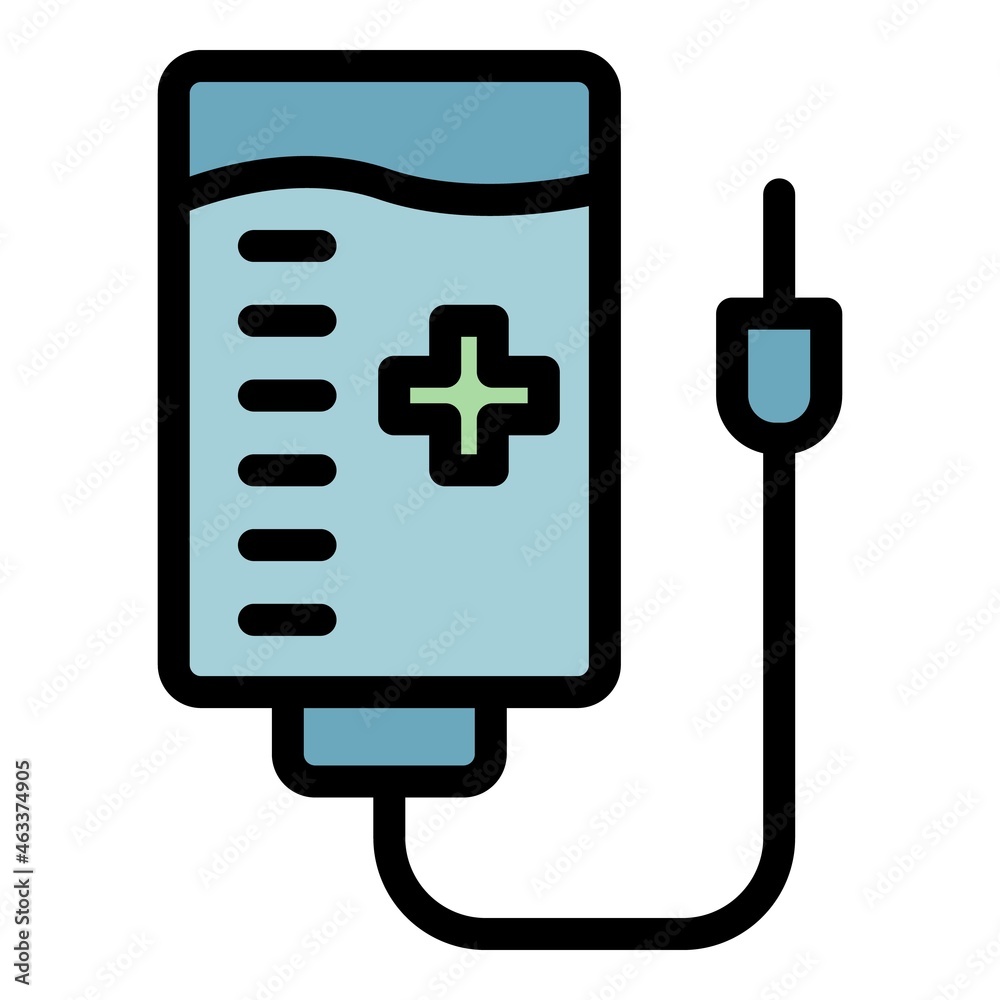 Blood package icon. Outline blood package vector icon color flat isolated Blood package icon. Outline blood package vector icon color flat isolated