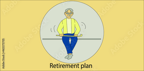 2d illustration retirement plan concept
