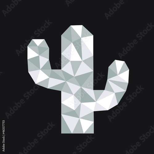 Polygonal geometric crystal cactus suitable for best award or celebration.
