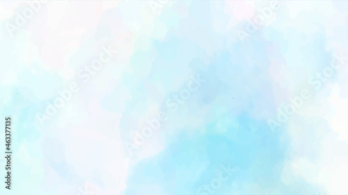 Watercolor illustration art abstract blue color texture background, clouds and sky pattern. blue sky with white cloud