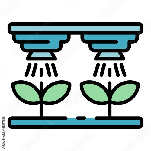 Smart farm irrigation icon. Outline smart farm irrigation vector icon color flat isolated