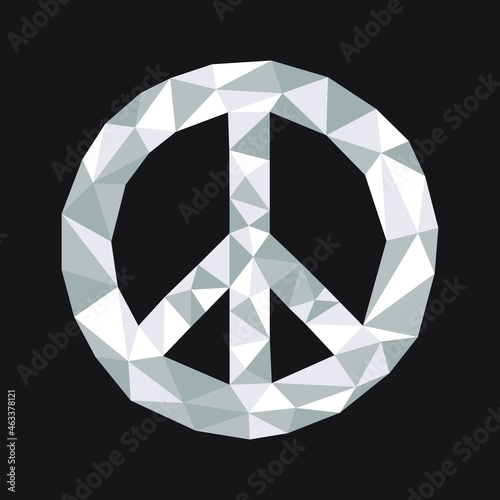 Polygonal geometric crystal peace symbol suitable for best award or celebration.
