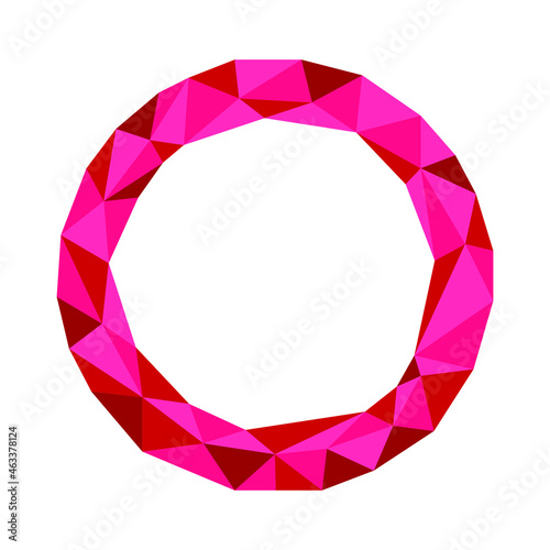 Polygonal geometric crystal ring symbol suitable for best award or celebration.
