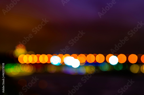 Abstract colored city lights in full focus with a beautiful correct bokeh