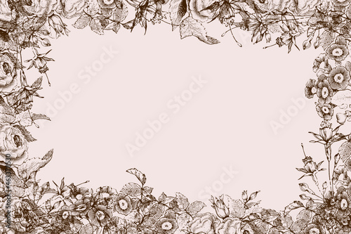 Brązowe tło z ramka.