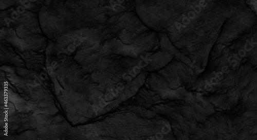 Dark gray stone background with copy space. Black grunge banner with rock texture.