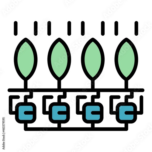 Smart grow control icon. Outline smart grow control vector icon color flat isolated