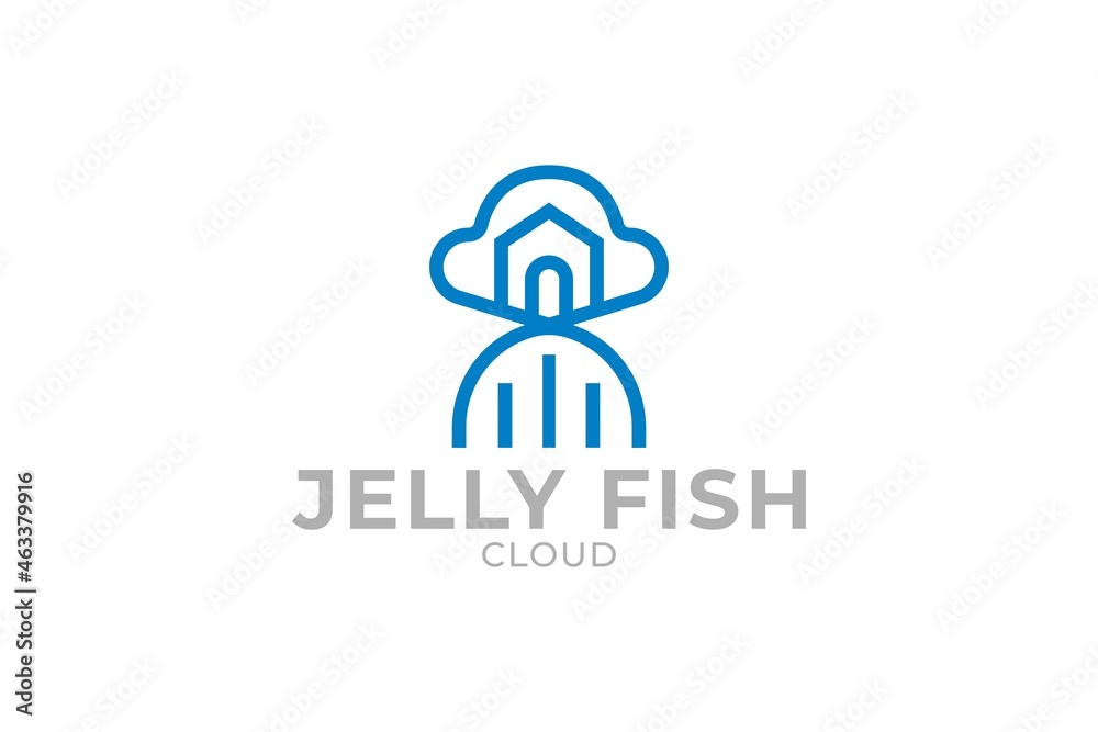 cloud logo design, jelly fish logo template, technology logo cloud logo design, jelly fish logo template, technology logo
