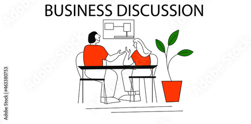 2d illustration business discussion concept
