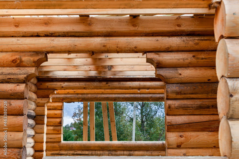 a room in a wooden frame under construction a room in a wooden frame under construction