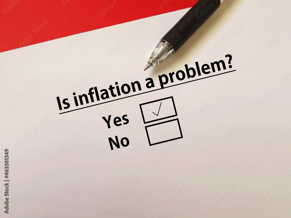 Fototapeta premium Questionnaire about inflation