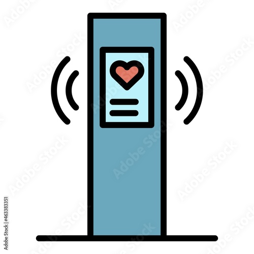 Heart rate smartwatch icon. Outline heart rate smartwatch vector icon color flat isolated