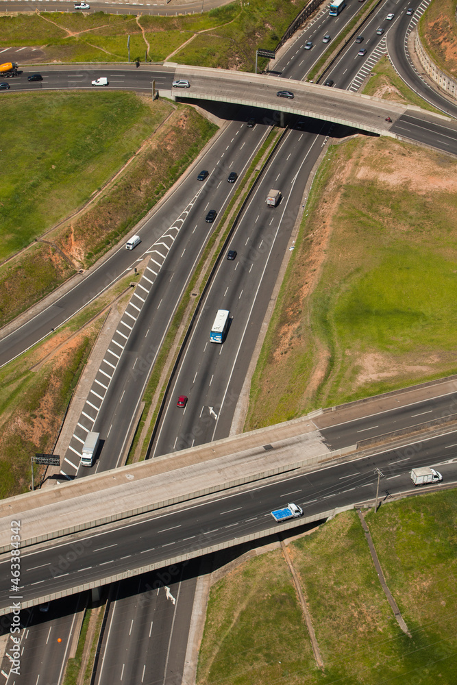 Aerial view of road and highway - bridge Aerial view of road and highway - bridge