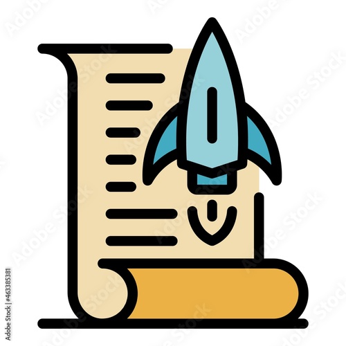 Startup documents icon. Outline startup documents vector icon color flat isolated