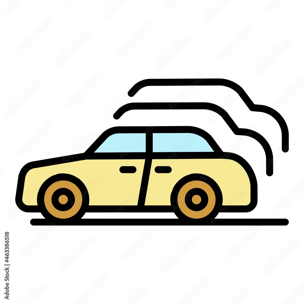 Car exhibition icon. Outline car exhibition vector icon color flat isolated