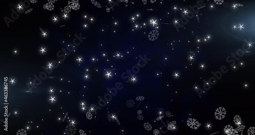 Wallpaper Mural Animation of snowflakes and stars falling on black background Torontodigital.ca
