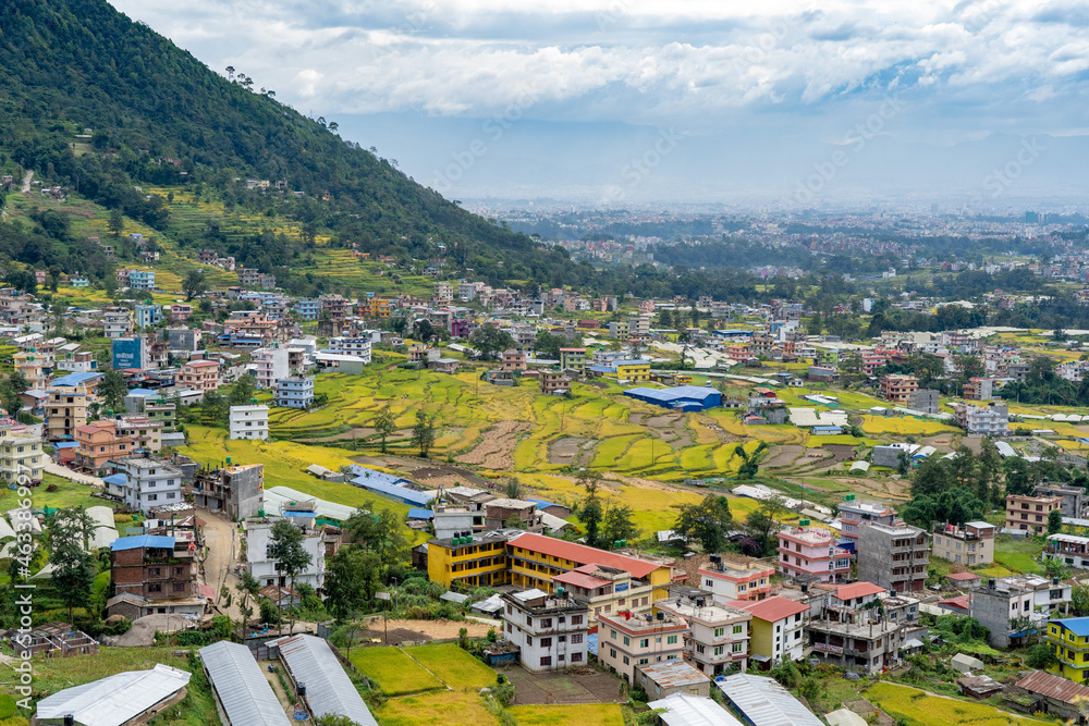 Rice Fields and Kathmandu City