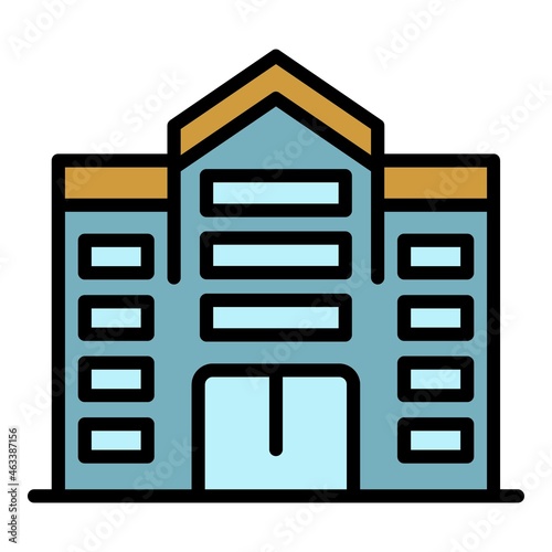 Office city building icon. Outline office city building vector icon color flat isolated © ylivdesign