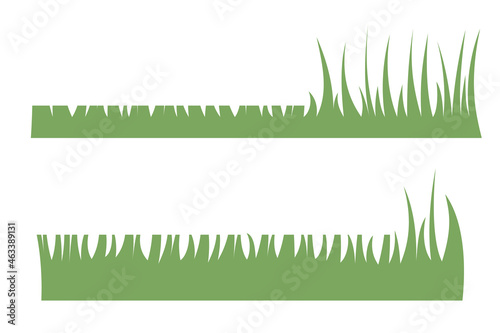 Green grass - vector flat cartoon mowed lawn. Creation of landscape design in the countryside.