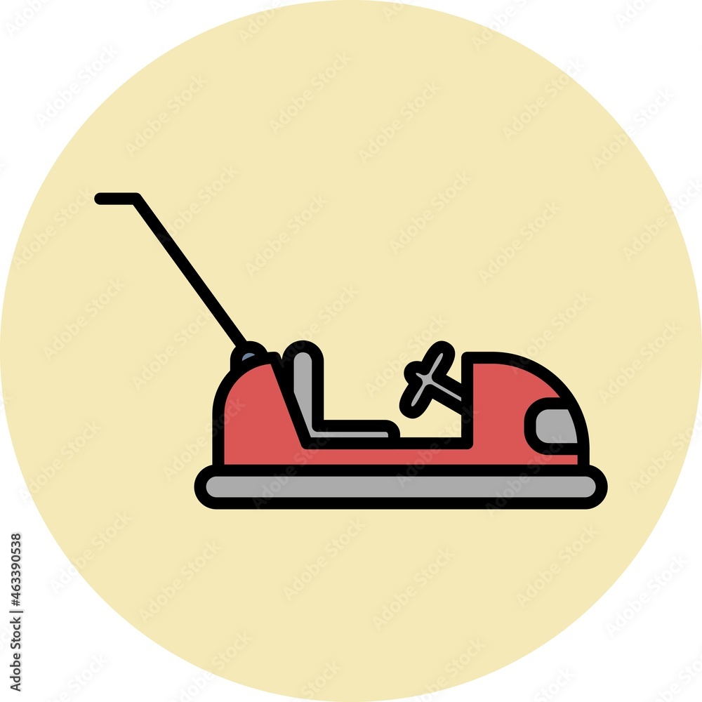 Bumpy Car Filled Linear Vector Icon Design