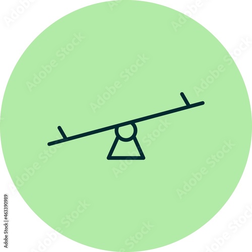 Seasaw Filled Linear Vector Icon Design