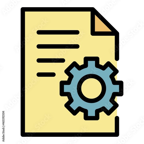 File pc editor icon. Outline file pc editor vector icon color flat isolated