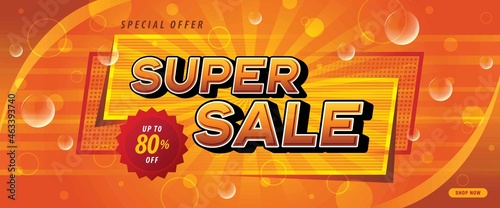 Super Sale Banner Template design special offer discount, Shopping banner