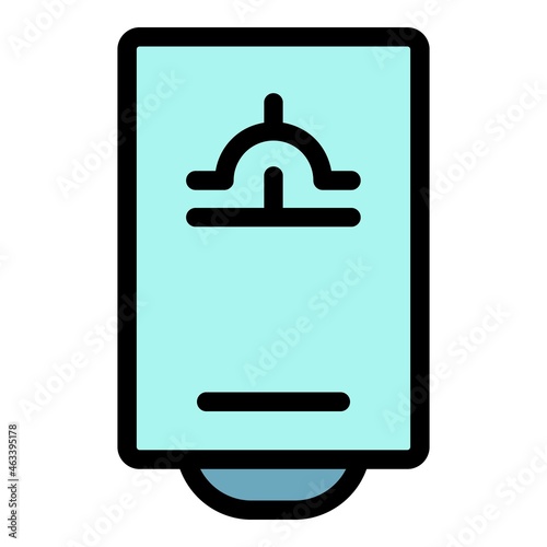 Home gas water heater icon. Outline home gas water heater vector icon color flat isolated
